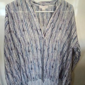 Long Sleeve Sheer Flowy Blouse by Kenar Size M